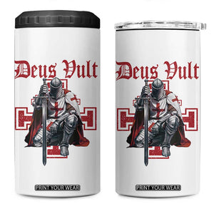 Deus Vult Knight Templar 4 in 1 Can Cooler Tumbler Crusader Cross TS10 One Size: 16 oz White Print Your Wear