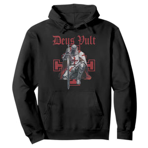 Deus Vult Knight Templar Hoodie Crusader Cross TS10 Black Print Your Wear