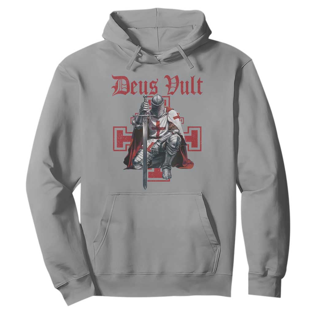 Deus Vult Knight Templar Hoodie Crusader Cross TS10 Sport Gray Print Your Wear