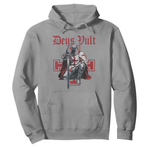 Deus Vult Knight Templar Hoodie Crusader Cross TS10 Sport Gray Print Your Wear