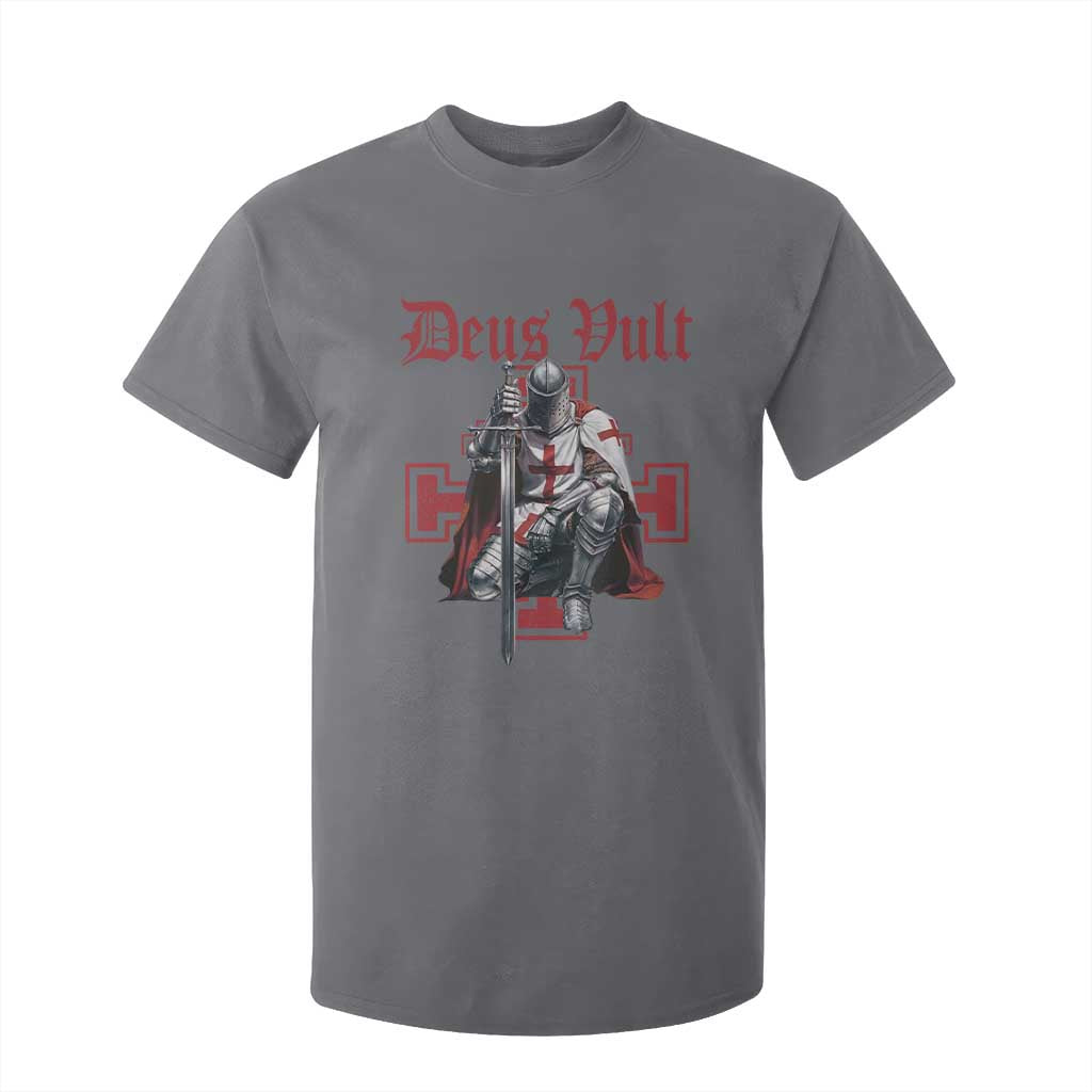 Deus Vult Knight Templar T Shirt For Kid Crusader Cross TS10 Charcoal Print Your Wear