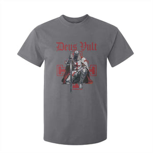 Deus Vult Knight Templar T Shirt For Kid Crusader Cross TS10 Charcoal Print Your Wear