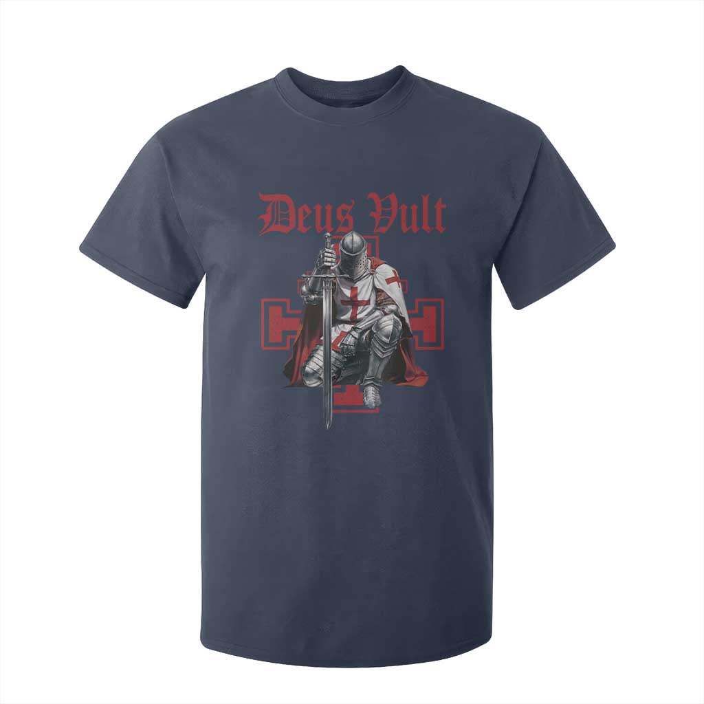 Deus Vult Knight Templar T Shirt For Kid Crusader Cross TS10 Navy Print Your Wear