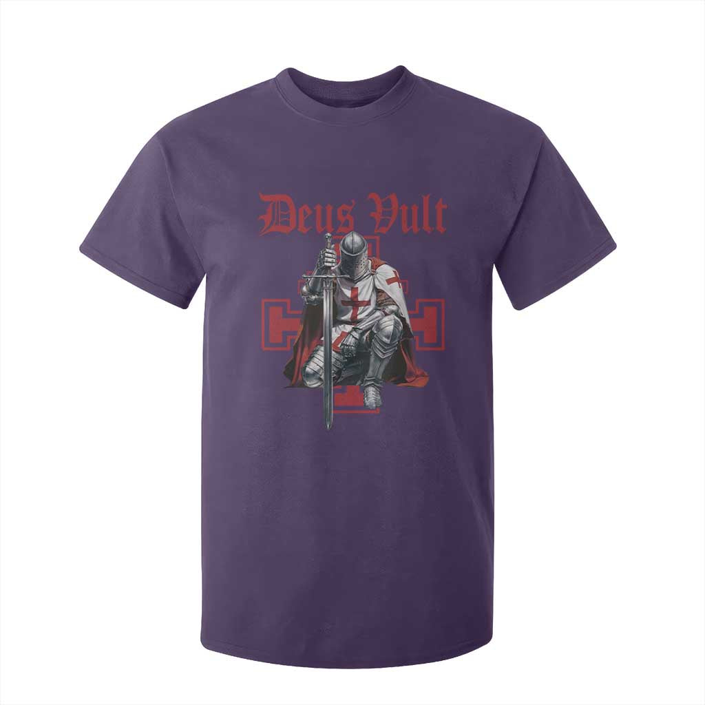 Deus Vult Knight Templar T Shirt For Kid Crusader Cross TS10 Purple Print Your Wear