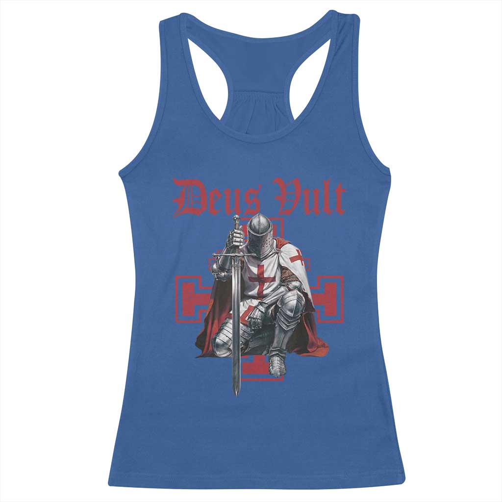 Deus Vult Knight Templar Racerback Tank Top Crusader Cross TS10 Royal Blue Print Your Wear