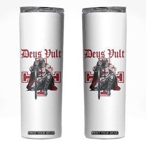 Deus Vult Knight Templar Skinny Tumbler Crusader Cross TS10 White Print Your Wear