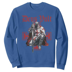 Deus Vult Knight Templar Sweatshirt Crusader Cross TS10 Royal Blue Print Your Wear