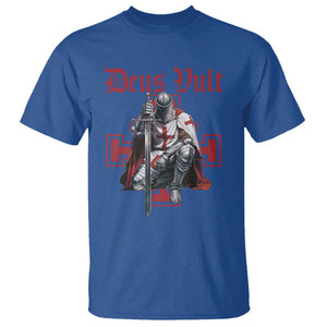 Deus Vult Knight Templar T Shirt Crusader Cross TS10 Royal Blue Print Your Wear