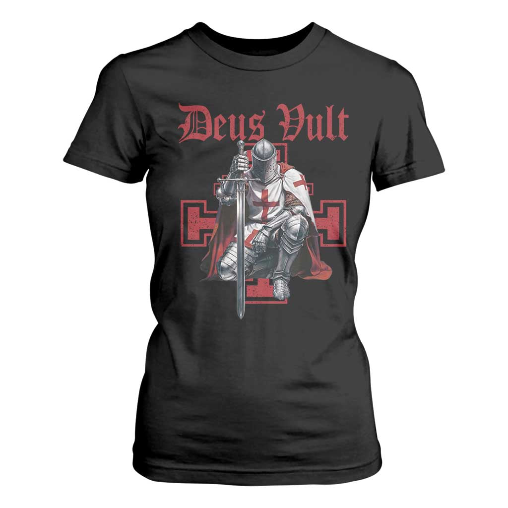 Deus Vult Knight Templar T Shirt For Women Crusader Cross TS10 Black Print Your Wear