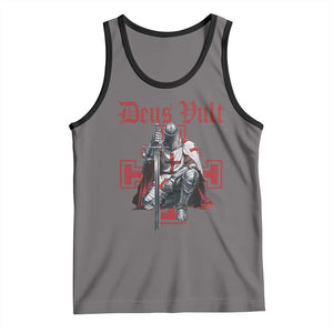 Deus Vult Knight Templar Tank Top Crusader Cross TS10 Deep Heather Black Print Your Wear
