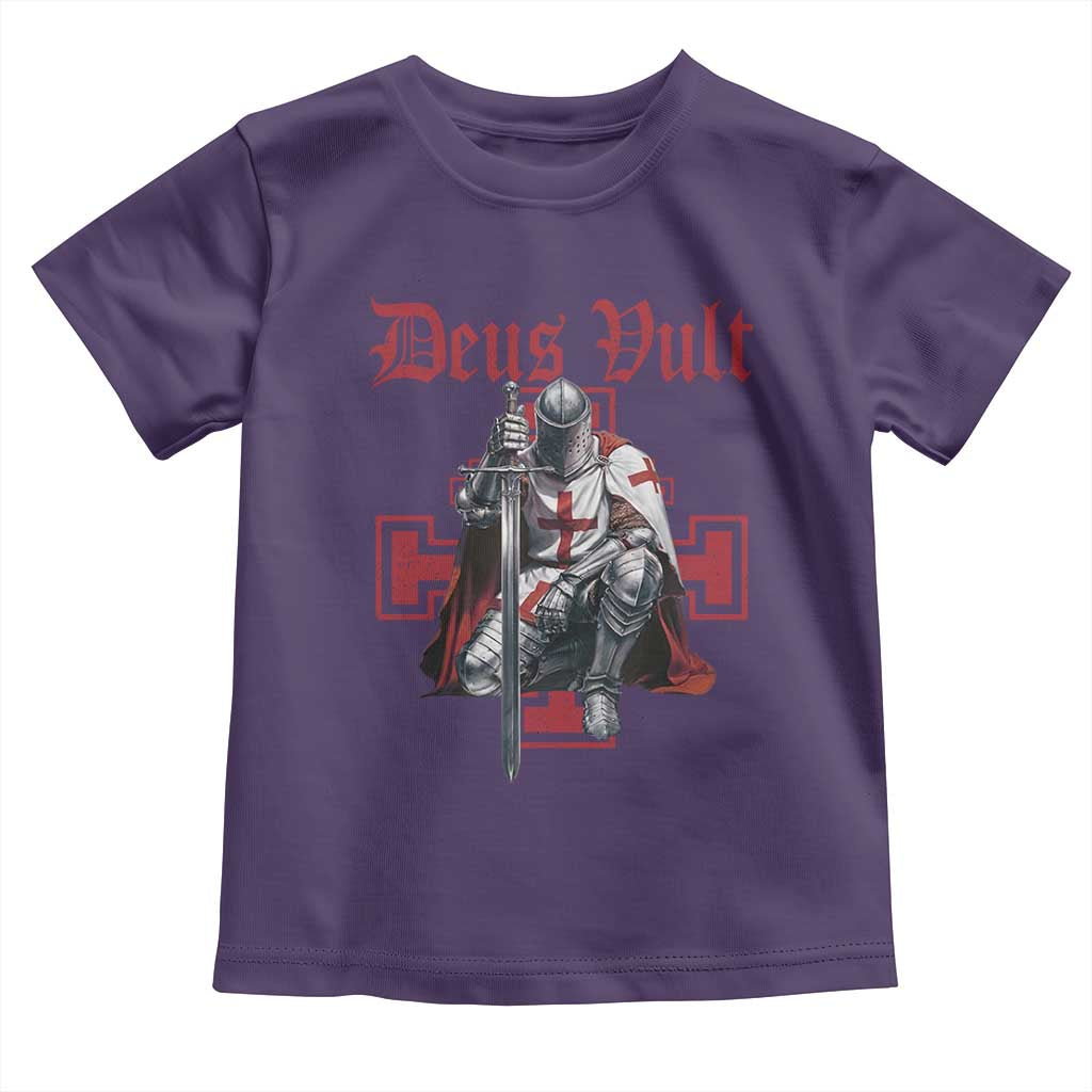 Deus Vult Knight Templar Toddler T Shirt Crusader Cross TS10 Purple Print Your Wear