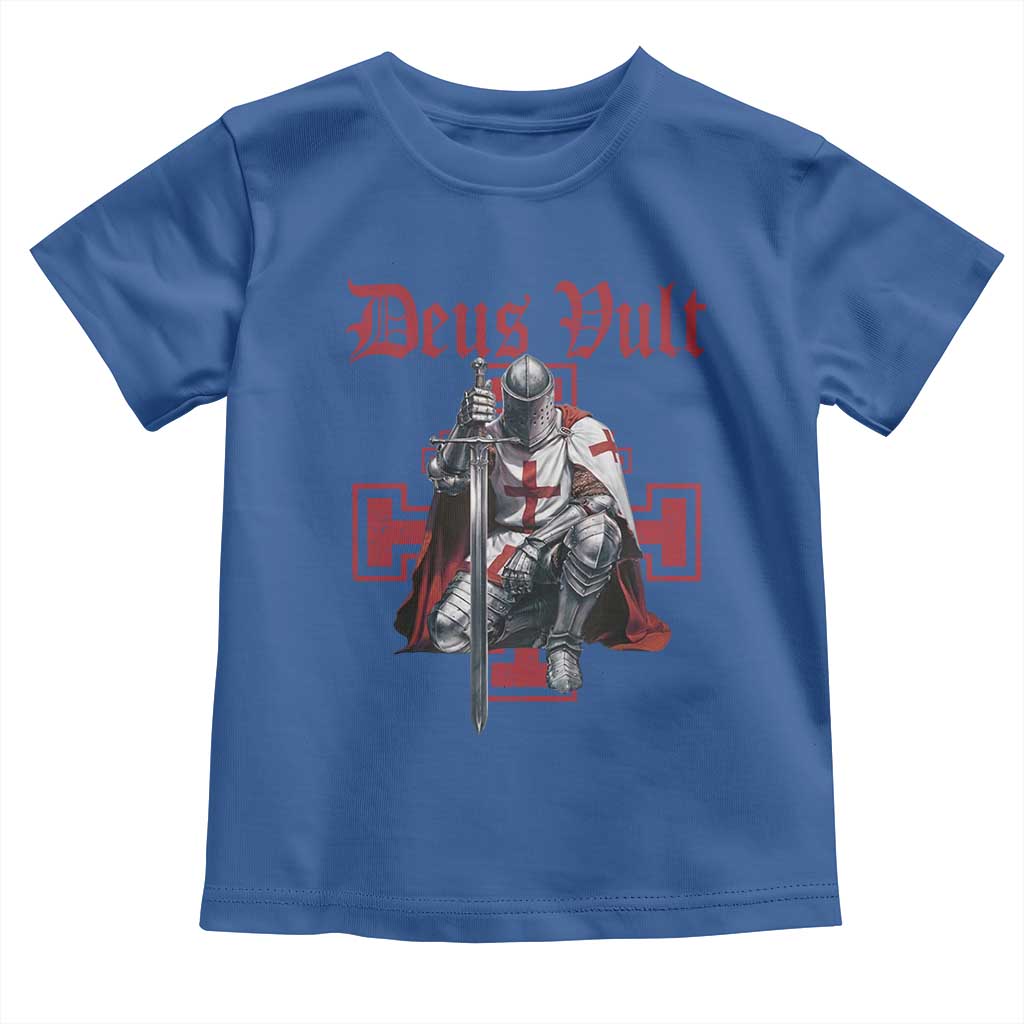 Deus Vult Knight Templar Toddler T Shirt Crusader Cross TS10 Royal Blue Print Your Wear