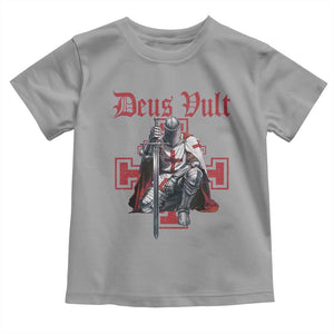 Deus Vult Knight Templar Toddler T Shirt Crusader Cross TS10 Sport Gray Print Your Wear