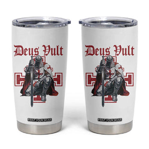 Deus Vult Knight Templar Tumbler Cup Crusader Cross TS10 White Print Your Wear