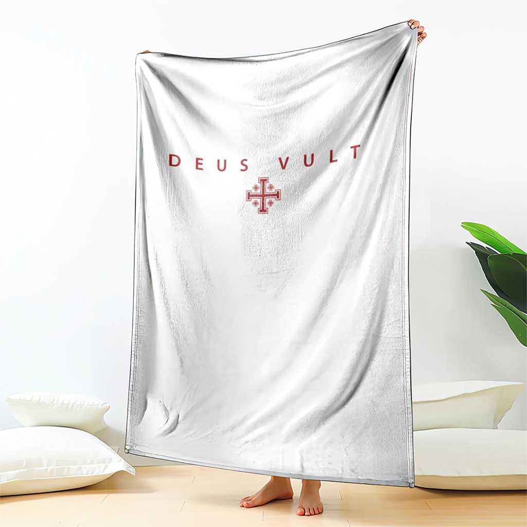 Catholic Knight Templar Crusader Cross Throw Blanket Subtle Minimal Christian Faith Deus Vult TS10 Print Your Wear