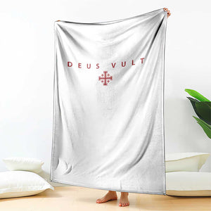 Catholic Knight Templar Crusader Cross Throw Blanket Subtle Minimal Christian Faith Deus Vult TS10 Print Your Wear
