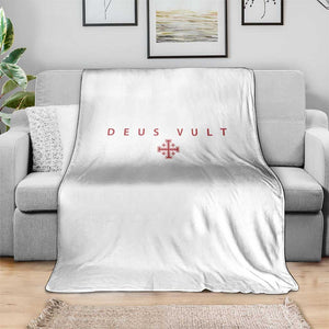 Catholic Knight Templar Crusader Cross Throw Blanket Subtle Minimal Christian Faith Deus Vult TS10 Print Your Wear