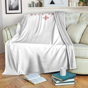 Catholic Knight Templar Crusader Cross Throw Blanket Subtle Minimal Christian Faith Deus Vult TS10 Print Your Wear