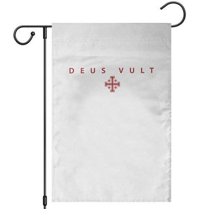 Catholic Knight Templar Crusader Cross Garden Flag Subtle Minimal Christian Faith Deus Vult TS10 White Print Your Wear