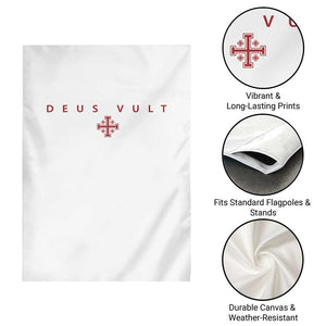 Catholic Knight Templar Crusader Cross Garden Flag Subtle Minimal Christian Faith Deus Vult TS10 Print Your Wear