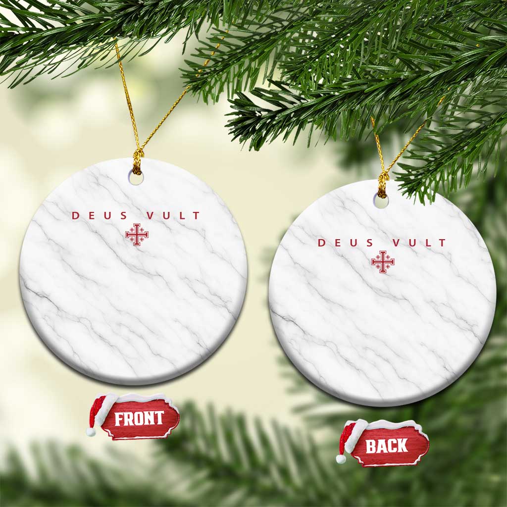 Catholic Knight Templar Crusader Cross Ceramic Ornament Subtle Minimal Christian Faith Deus Vult TS10 1pc White Marble Print Your Wear