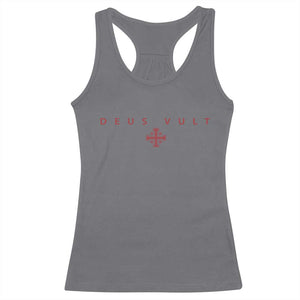 Catholic Knight Templar Crusader Cross Racerback Tank Top Subtle Minimal Christian Faith Deus Vult TS10 Charcoal Print Your Wear