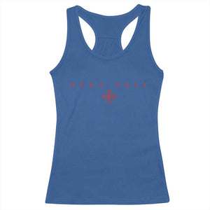 Catholic Knight Templar Crusader Cross Racerback Tank Top Subtle Minimal Christian Faith Deus Vult TS10 Royal Blue Print Your Wear