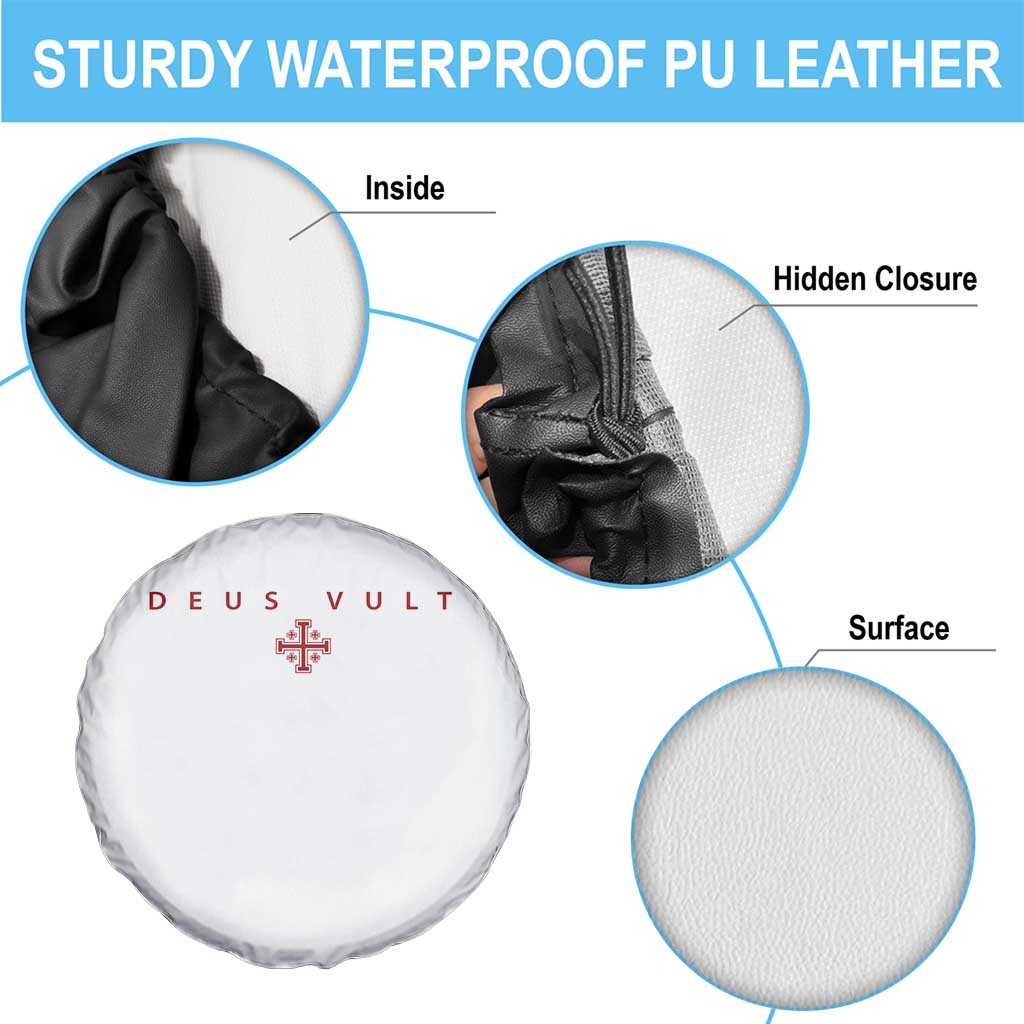 Catholic Knight Templar Crusader Cross Spare Tire Cover Subtle Minimal Christian Faith Deus Vult TS10 Print Your Wear