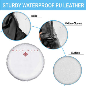 Catholic Knight Templar Crusader Cross Spare Tire Cover Subtle Minimal Christian Faith Deus Vult TS10 Print Your Wear