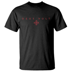 Catholic Knight Templar Crusader Cross T Shirt - Subtle Minimal Christian Faith Deus Vult Tee TS10 Black Print Your Wear