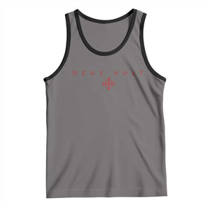 Catholic Knight Templar Crusader Cross Tank Top Subtle Minimal Christian Faith Deus Vult TS10 Deep Heather Black Print Your Wear
