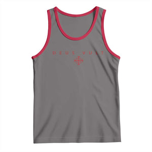 Catholic Knight Templar Crusader Cross Tank Top Subtle Minimal Christian Faith Deus Vult TS10 Deep Heather Red Print Your Wear
