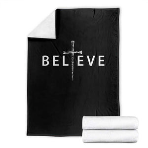 Cross Christian Religious Believe Blessed Faith Graphic Throw Blanket TS10 Black Print Your Wear