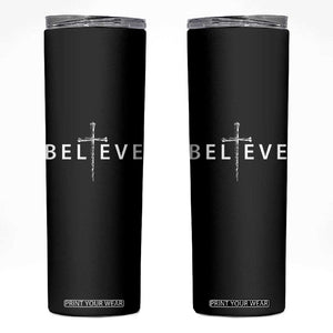 Cross Christian Religious Believe Blessed Faith Graphic Skinny Tumbler TS10 Black Print Your Wear