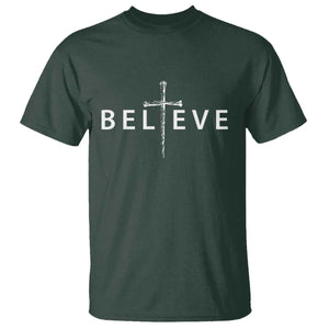 Cross Christian Religious Believe Blessed Faith Graphic T Shirt TS10 Dark Forest Green Print Your Wear