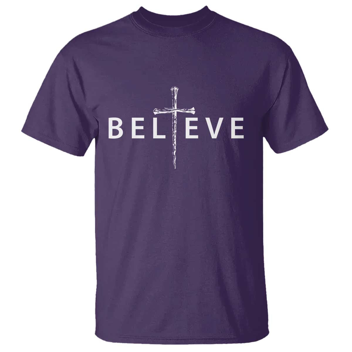 Cross Christian Religious Believe Blessed Faith Graphic T Shirt TS10 Purple Print Your Wear