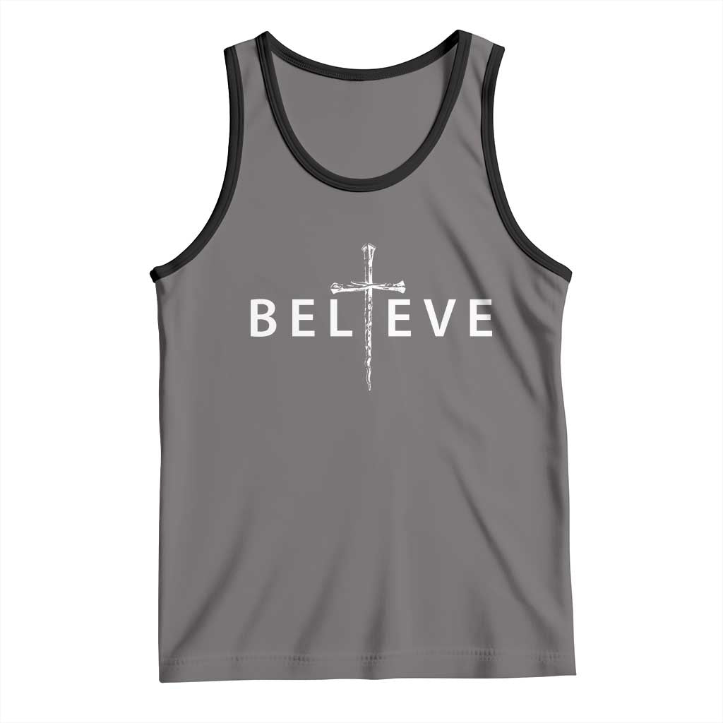 Cross Christian Religious Believe Blessed Faith Graphic Tank Top TS10 Deep Heather Black Print Your Wear