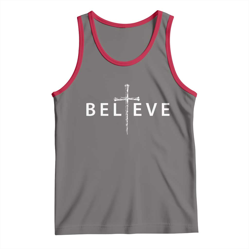 Cross Christian Religious Believe Blessed Faith Graphic Tank Top TS10 Deep Heather Red Print Your Wear