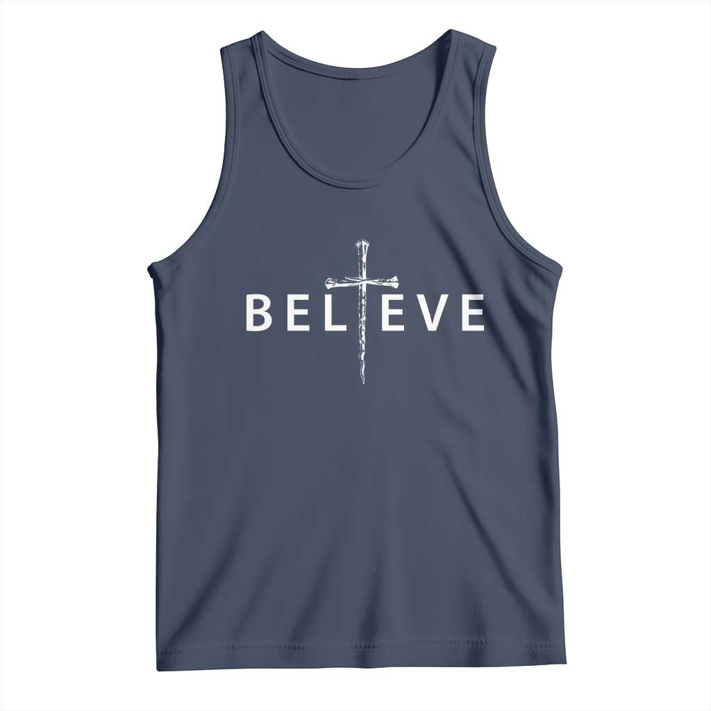 Cross Christian Religious Believe Blessed Faith Graphic Tank Top TS10 Navy Print Your Wear