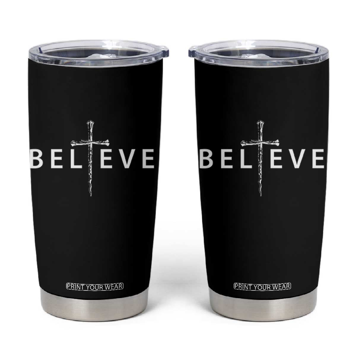 Cross Christian Religious Believe Blessed Faith Graphic Tumbler Cup TS10 Black Print Your Wear