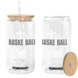 Christian Basketball Cross Glass Can Vintage Minimal Religious Faith TS10 Print Your Wear