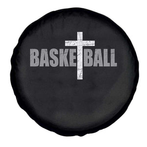 Christian Basketball Cross Spare Tire Cover Vintage Minimal Religious Faith TS10 Print Your Wear