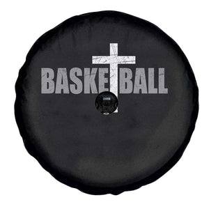 Christian Basketball Cross Spare Tire Cover Vintage Minimal Religious Faith TS10 Print Your Wear