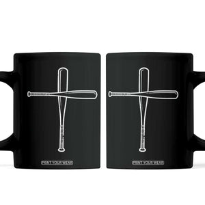 Cross Baseball Bats Coffee Mug Religious Christian Faith Sports Coach Pitcher TS10 Black Print Your Wear