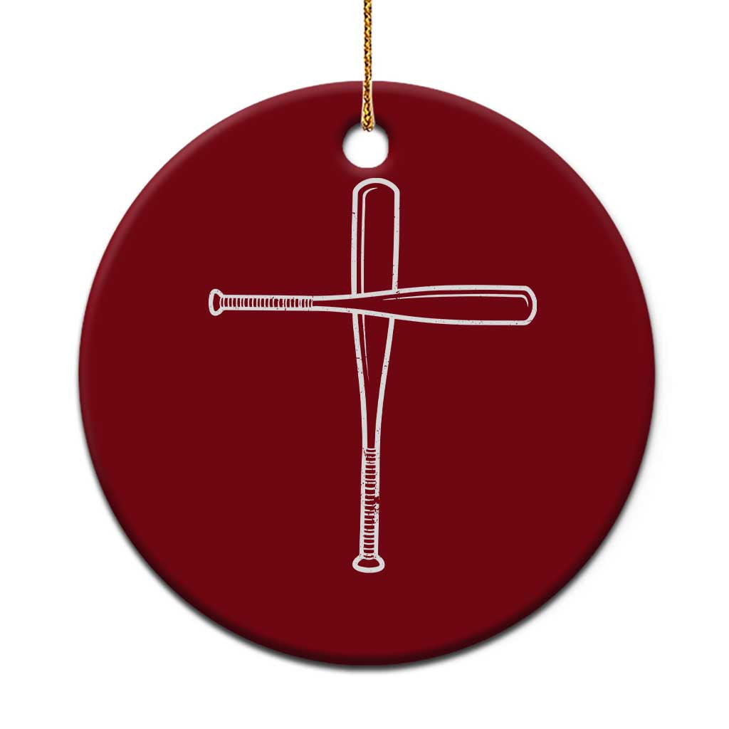 Cross Baseball Bats Ceramic Ornament Religious Christian Faith Sports Coach Pitcher TS10 1pc Red Print Your Wear