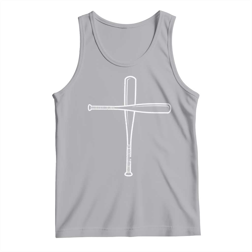 Cross Baseball Bats Tank Top Religious Christian Faith Sports Coach Pitcher TS10 Athletic Heather Print Your Wear