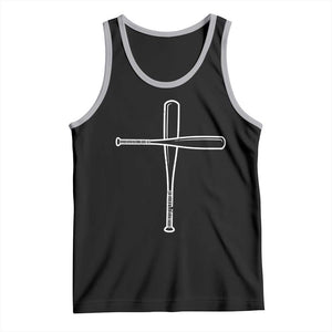 Cross Baseball Bats Tank Top Religious Christian Faith Sports Coach Pitcher TS10 Black Athletic Heather Print Your Wear