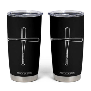 Cross Baseball Bats Tumbler Cup Religious Christian Faith Sports Coach Pitcher TS10 Black Print Your Wear