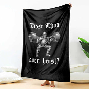 Knight Lifting Meme Throw Blanket Funny Medieval Gym Dost Thou Even Hoist TS10 Print Your Wear