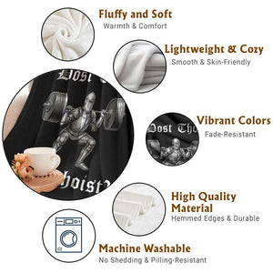 Knight Lifting Meme Throw Blanket Funny Medieval Gym Dost Thou Even Hoist TS10 Print Your Wear